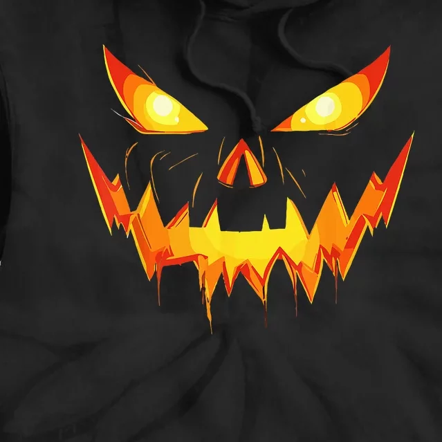 Jack O Lantern Face Pumpkin Scary Halloween Costume Funny Tie Dye Hoodie