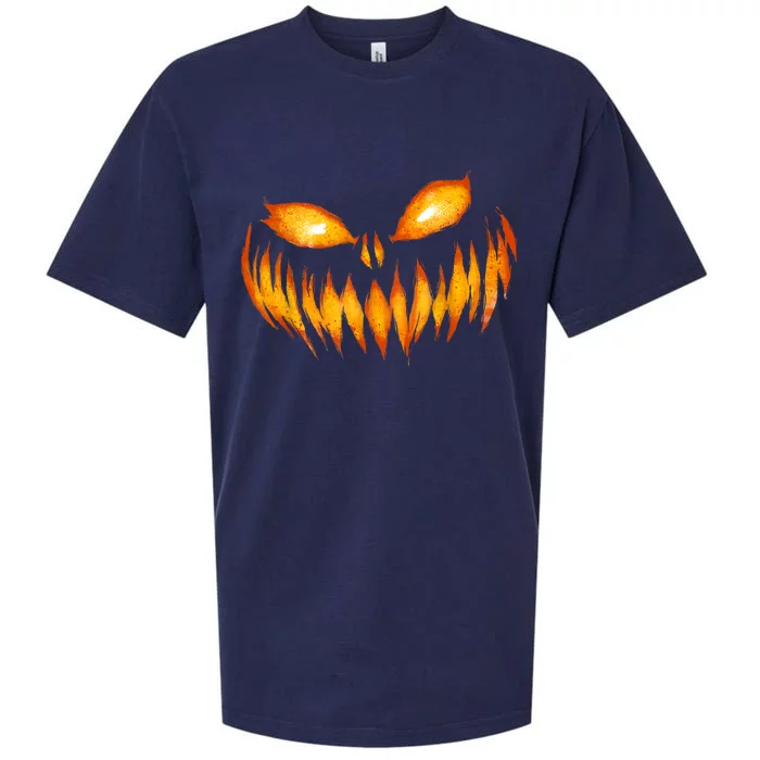 Jack O Lantern Scary Carved Pumpkin Face Halloween Costume Sueded Cloud Jersey T-Shirt