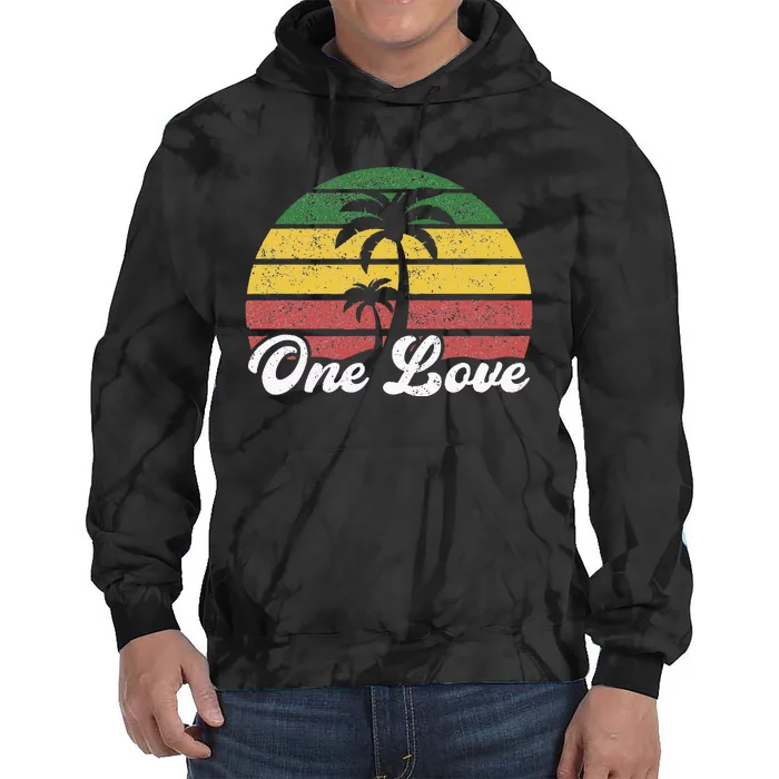 Jamaica One Love Reggae Caribbean Music Rasta Rastafari Men Tie Dye Hoodie