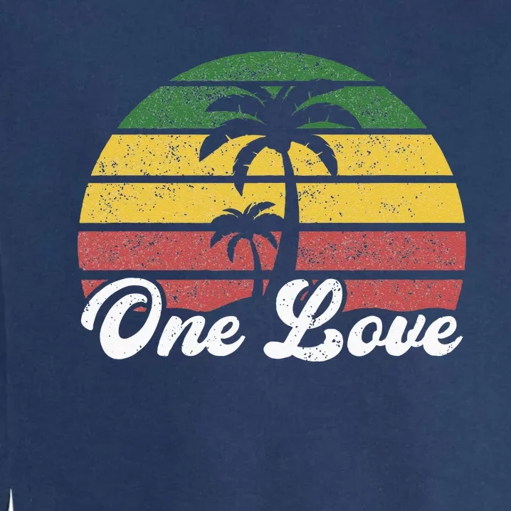 Jamaica One Love Reggae Caribbean Music Rasta Rastafari Men Garment-Dyed Sweatshirt