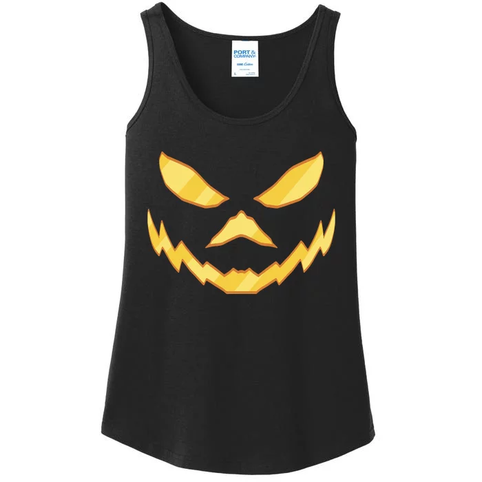 Jack O Lantern Face Halloween Spooky Ladies Essential Tank