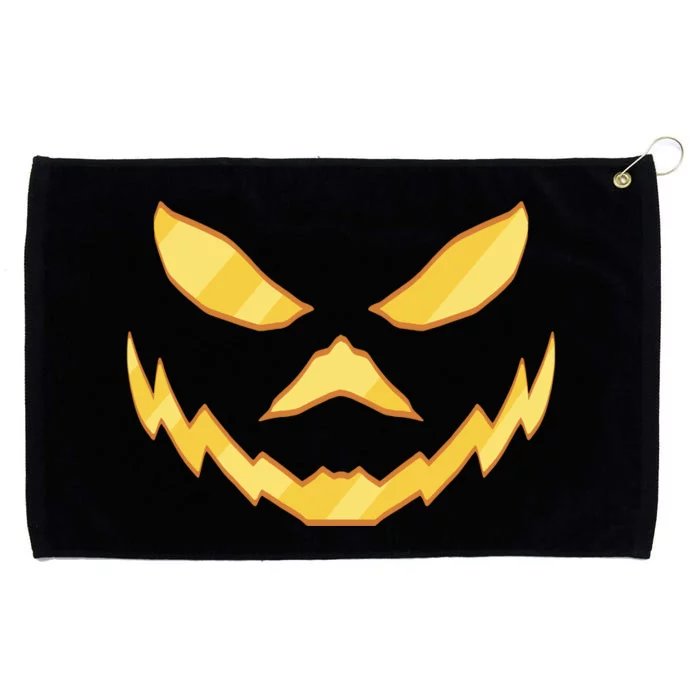 Jack O Lantern Face Halloween Spooky Grommeted Golf Towel