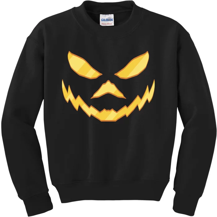 Jack O Lantern Face Halloween Spooky Kids Sweatshirt