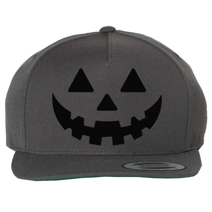 Jack O Lantern Face Pumpkin Eyelashes Hallowen Costume Funny Wool Snapback Cap