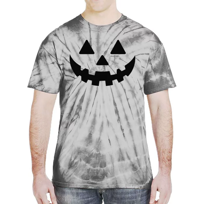 Jack O Lantern Face Pumpkin Eyelashes Hallowen Costume Funny Tie-Dye T-Shirt