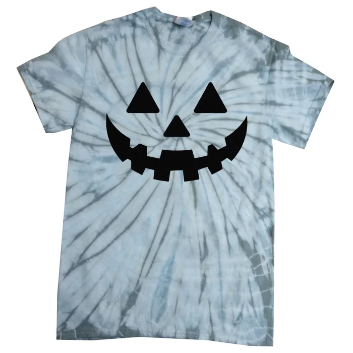 Jack O Lantern Face Pumpkin Eyelashes Hallowen Costume Funny Tie-Dye T-Shirt