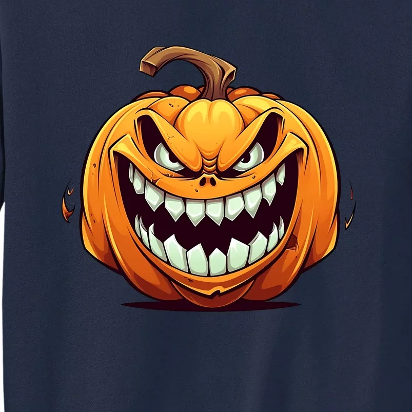 Jack O Lantern Scary Carved Pumpkin Face Halloween Costume Tall Sweatshirt