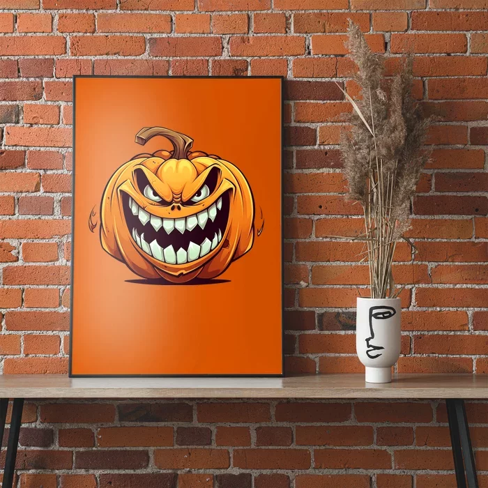 Jack O Lantern Scary Carved Pumpkin Face Halloween Costume Poster