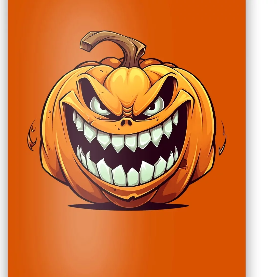 Jack O Lantern Scary Carved Pumpkin Face Halloween Costume Poster