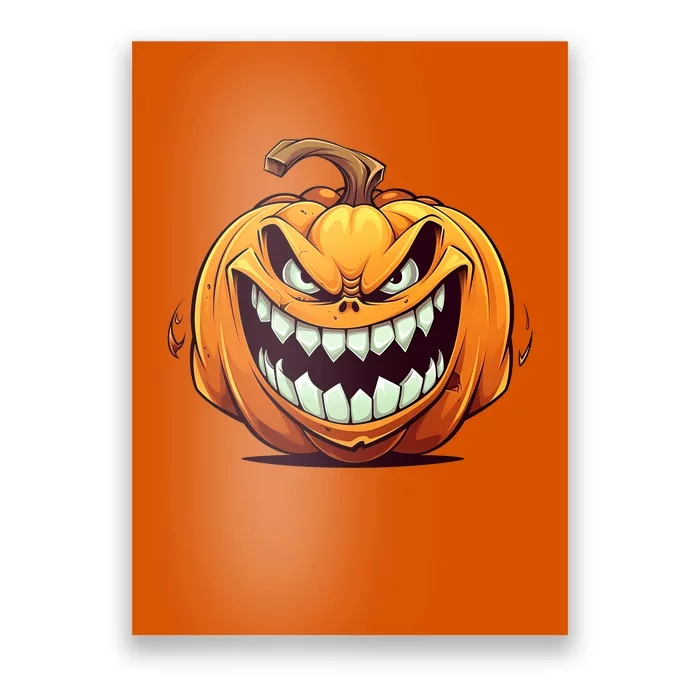 Jack O Lantern Scary Carved Pumpkin Face Halloween Costume Poster