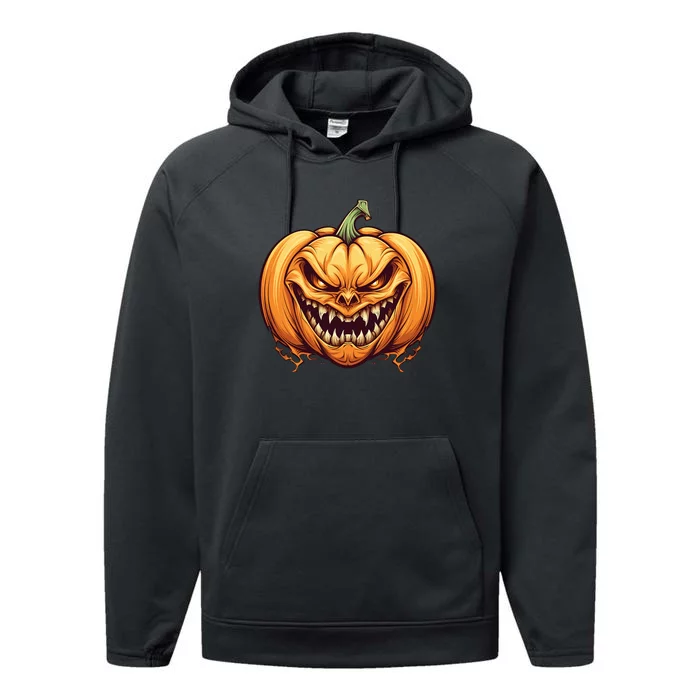 Jack O Lantern Scary Carved Pumpkin Face Halloween Costume Performance Fleece Hoodie