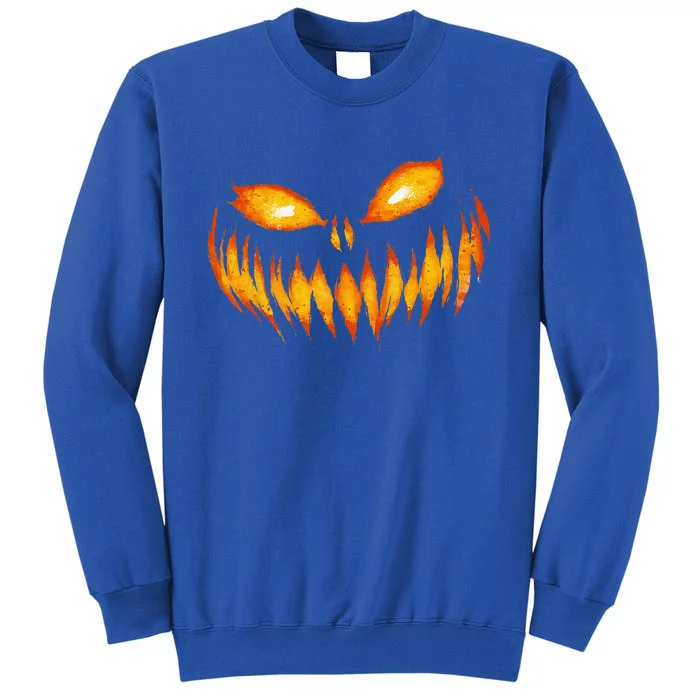 Jack O Lantern Scary Carved Pumpkin Face Halloween Costume Tall Sweatshirt