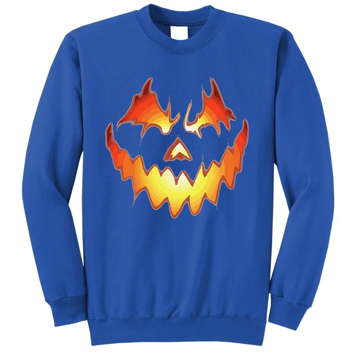 Jack O Lantern Scary Pumpkin Face Funny Halloween Tall Sweatshirt