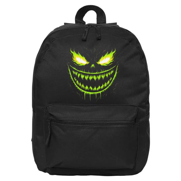 Jack O Lantern Scary Pumpkin Halloween Gift 16 in Basic Backpack