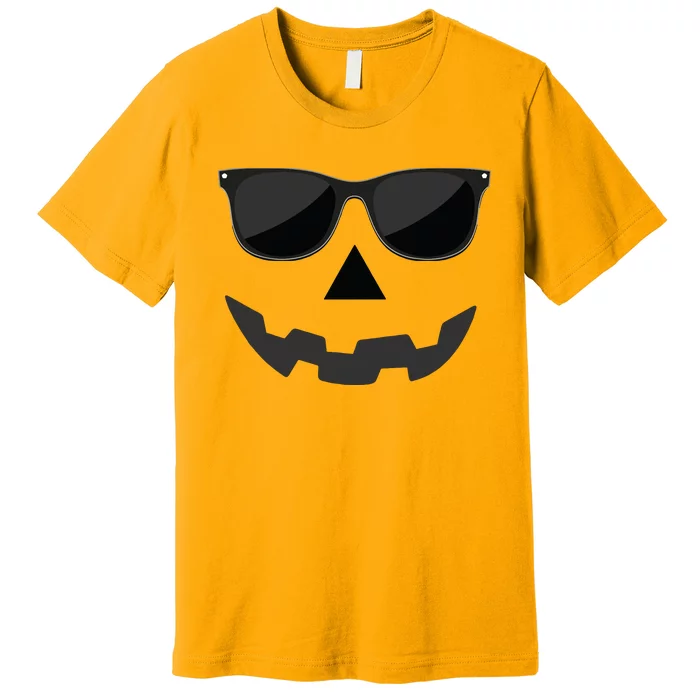 Jack O Lantern Pumpkin Face Sunglasses Hallowen Costume Gift Premium T-Shirt