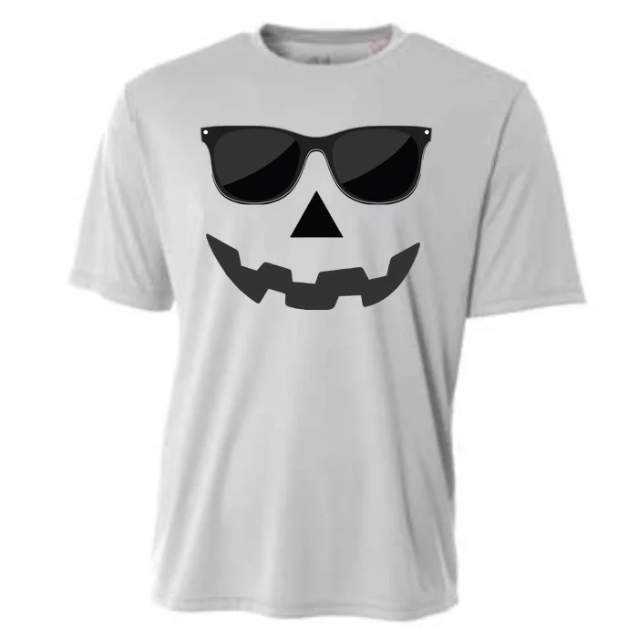 Jack O Lantern Pumpkin Face Sunglasses Hallowen Costume Gift Cooling Performance Crew T-Shirt