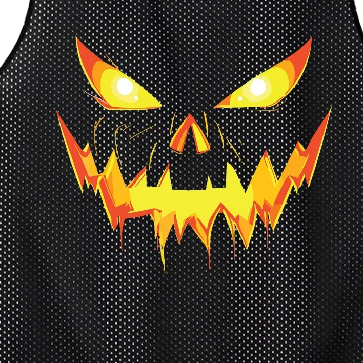 Jack O Lantern Face Pumpkin Scary Halloween Costume Funny Mesh Reversible Basketball Jersey Tank