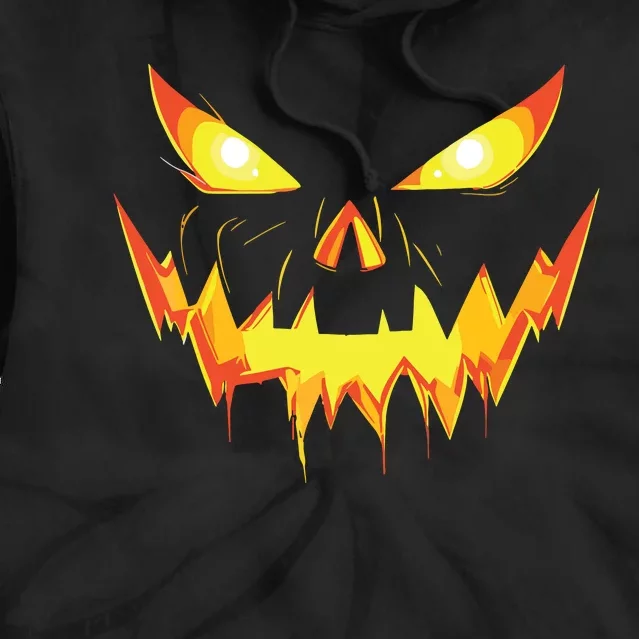 Jack O Lantern Face Pumpkin Scary Halloween Costume Funny Tie Dye Hoodie