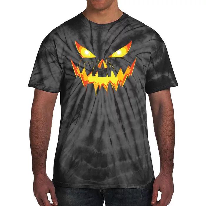 Jack O Lantern Face Pumpkin Scary Halloween Costume Funny Tie-Dye T-Shirt