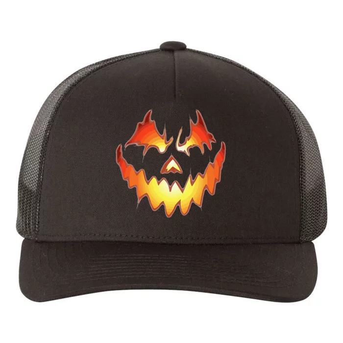 Jack O Lantern Scary Pumpkin Face Funny Halloween Yupoong Adult 5-Panel Trucker Hat