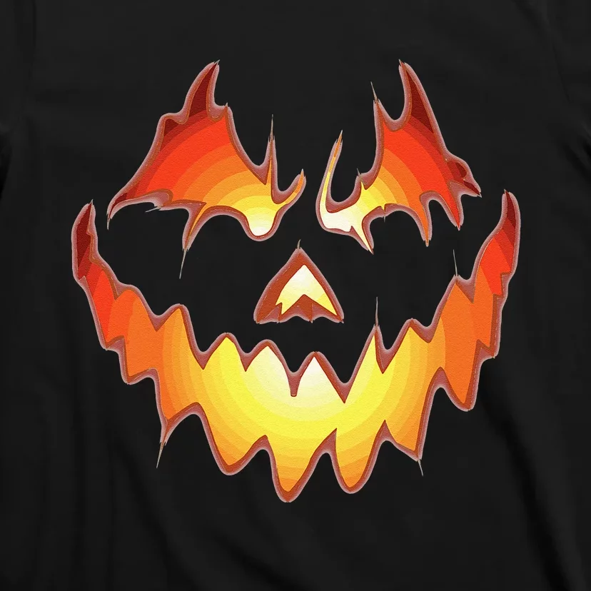 Jack O Lantern Scary Pumpkin Face Funny Halloween T-Shirt