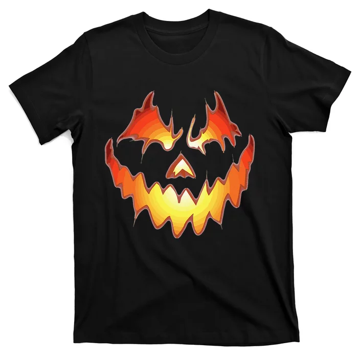 Jack O Lantern Scary Pumpkin Face Funny Halloween T-Shirt