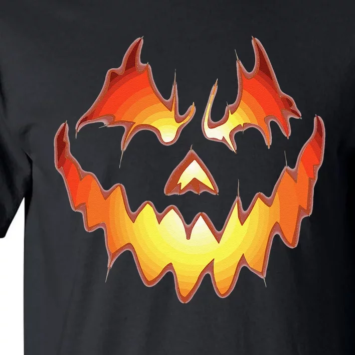 Jack O Lantern Scary Pumpkin Face Funny Halloween Tall T-Shirt