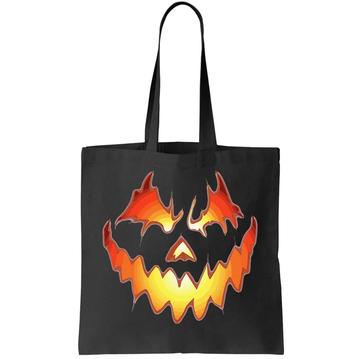 Jack O Lantern Scary Pumpkin Face Funny Halloween Tote Bag