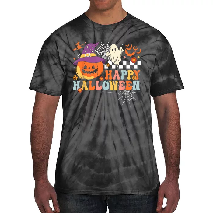 Jack O Lantern Pumpkin Boo Happy Halloween Costume Tie-Dye T-Shirt