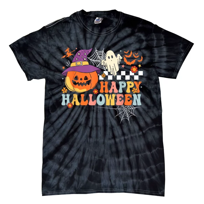 Jack O Lantern Pumpkin Boo Happy Halloween Costume Tie-Dye T-Shirt