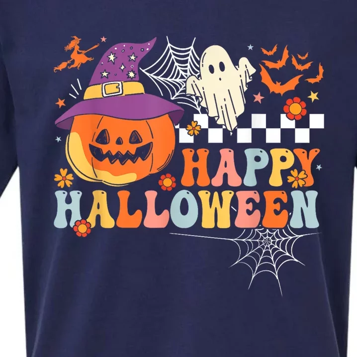 Jack O Lantern Pumpkin Boo Happy Halloween Costume Sueded Cloud Jersey T-Shirt