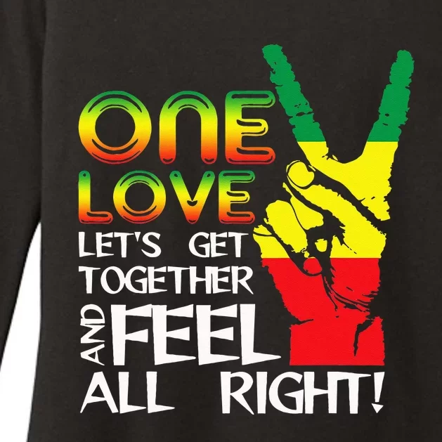 Jamaica One Love Reggae Caribbean Music Pride Flag Womens CVC Long Sleeve Shirt