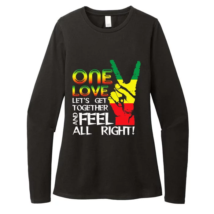 Jamaica One Love Reggae Caribbean Music Pride Flag Womens CVC Long Sleeve Shirt