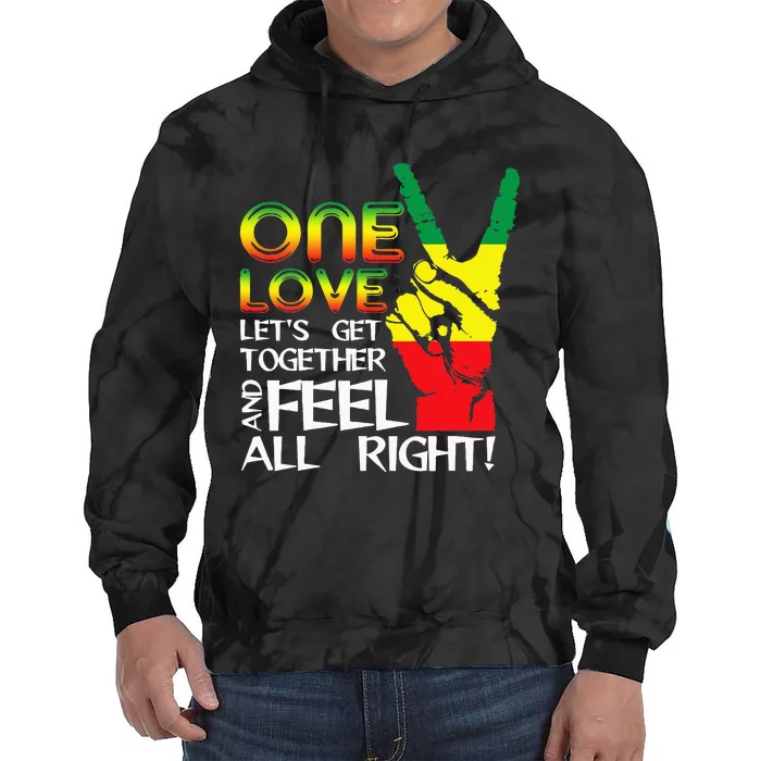 Jamaica One Love Reggae Caribbean Music Pride Flag Tie Dye Hoodie