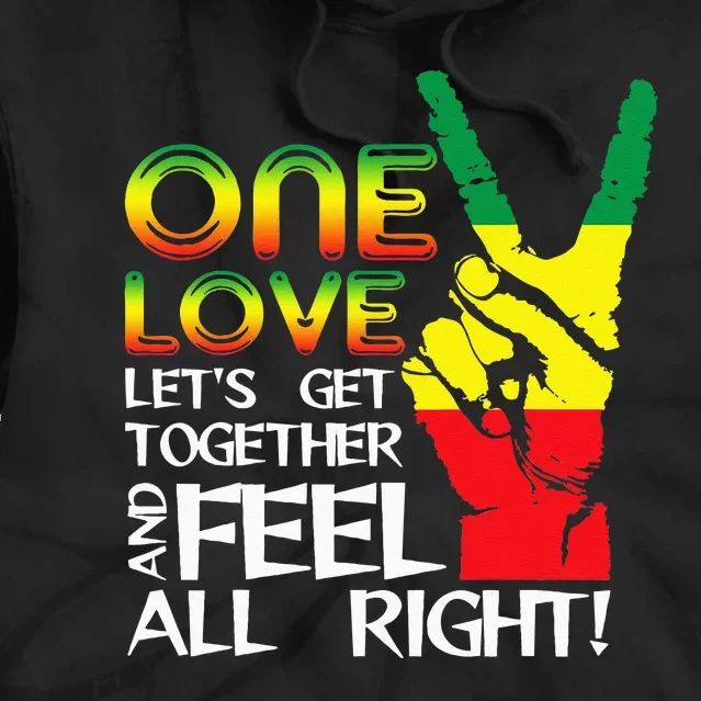 Jamaica One Love Reggae Caribbean Music Pride Flag Tie Dye Hoodie