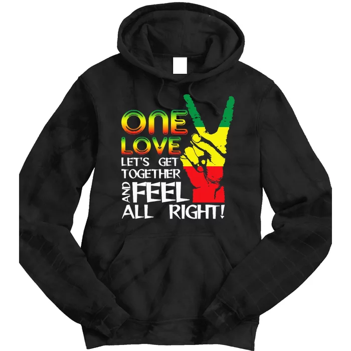 Jamaica One Love Reggae Caribbean Music Pride Flag Tie Dye Hoodie