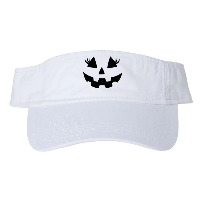 Jack O Lantern Eyelashes Pumpkin Face Halloween Valucap Bio-Washed Visor