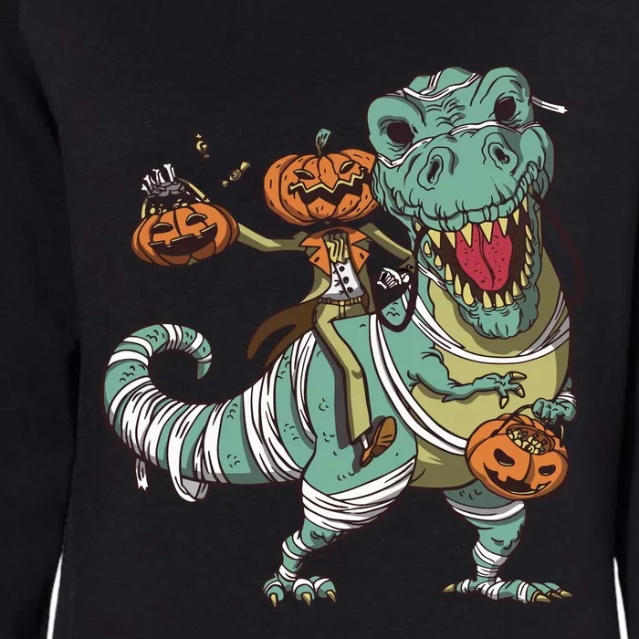 Jack O Lantern Riding T Rex Womens California Wash Sweatshirt