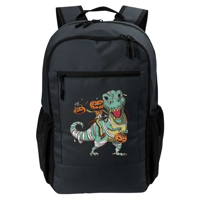 Jack O Lantern Riding T Rex Daily Commute Backpack