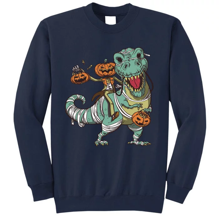 Jack O Lantern Riding T Rex Tall Sweatshirt