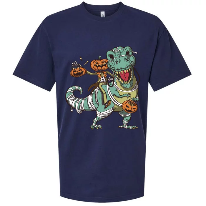 Jack O Lantern Riding T Rex Sueded Cloud Jersey T-Shirt