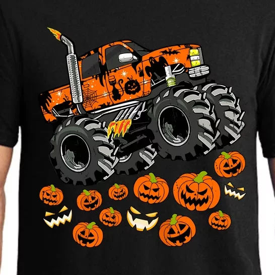 Jack O Lantern Pumpkin Monster Truck Halloween Costume Pajama Set