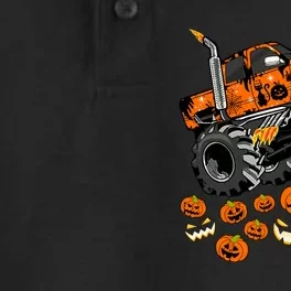 Jack O Lantern Pumpkin Monster Truck Halloween Costume Dry Zone Grid Performance Polo