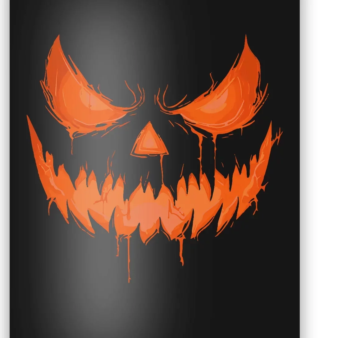 Jack O Lantern Scary Spooky Carved Halloween Pumpkin Face Poster