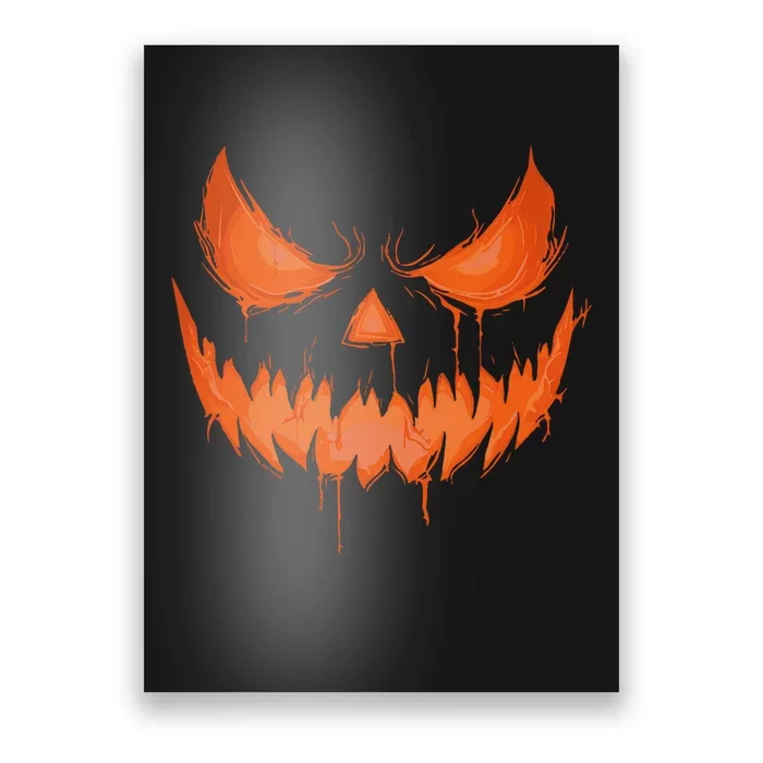 Jack O Lantern Scary Spooky Carved Halloween Pumpkin Face Poster