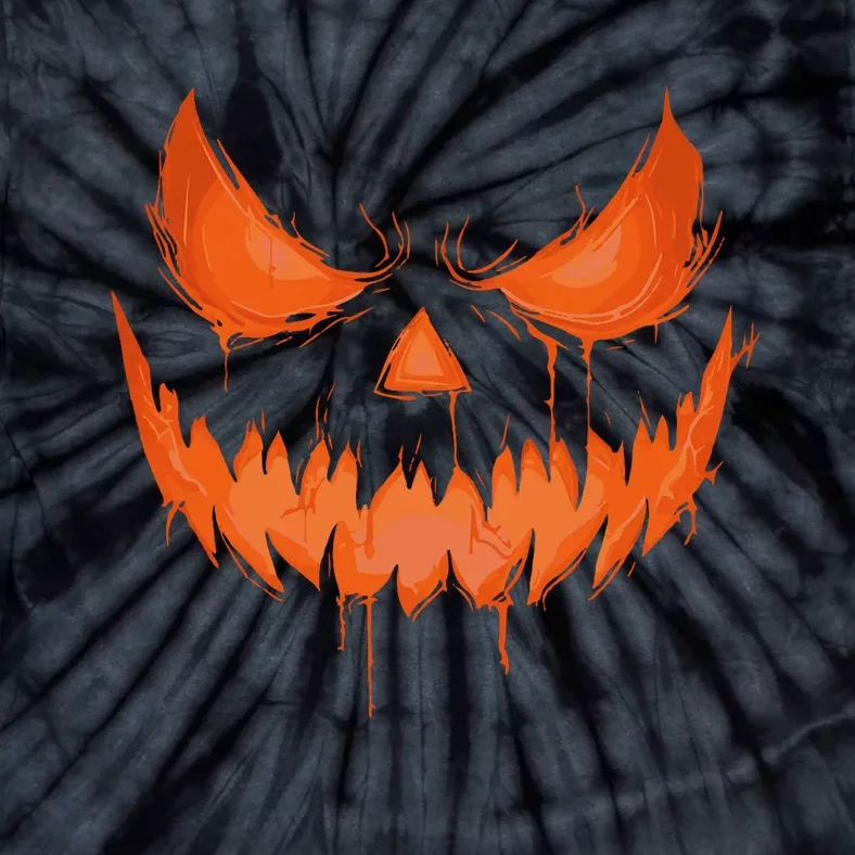 Jack O Lantern Scary Spooky Carved Halloween Pumpkin Face Tie-Dye T-Shirt