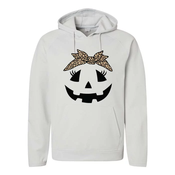 Jack O Lantern Pumpkin Leopard Face For Girl Halloween Performance Fleece Hoodie