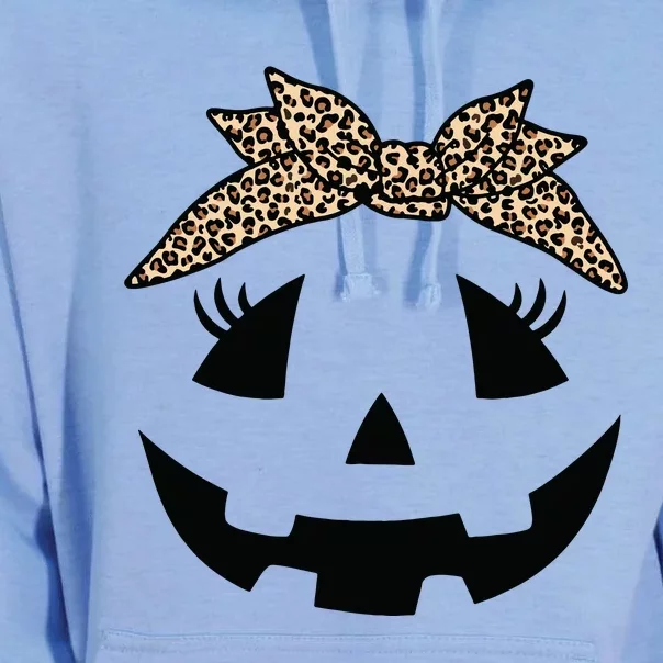 Jack O Lantern Pumpkin Leopard Face For Girl Halloween Unisex Surf Hoodie