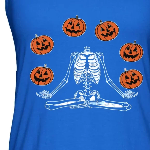 Jack O Lantern Stay Spooky Skeleton Yoga Namaste Halloween Great Gift Ladies Essential Flowy Tank