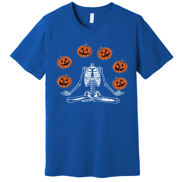 Jack O Lantern Stay Spooky Skeleton Yoga Namaste Halloween Great Gift Premium T-Shirt